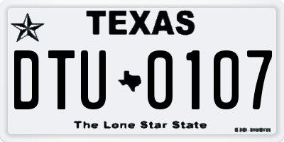 TX license plate DTU0107