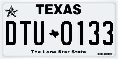 TX license plate DTU0133