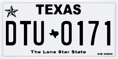 TX license plate DTU0171