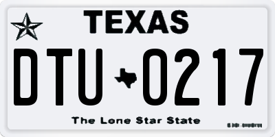 TX license plate DTU0217