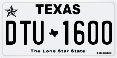 TX license plate DTU1600