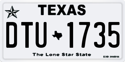 TX license plate DTU1735