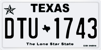 TX license plate DTU1743