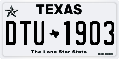 TX license plate DTU1903