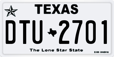 TX license plate DTU2701