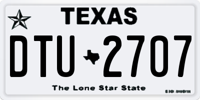 TX license plate DTU2707