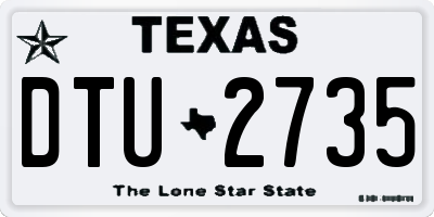 TX license plate DTU2735