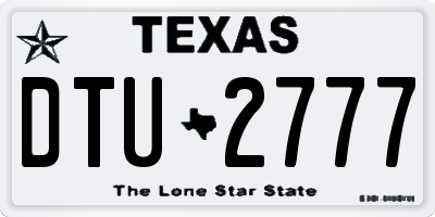 TX license plate DTU2777