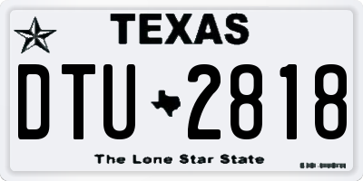 TX license plate DTU2818