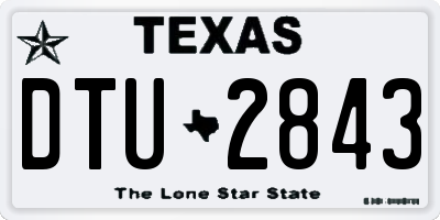 TX license plate DTU2843