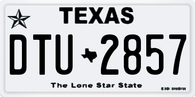 TX license plate DTU2857