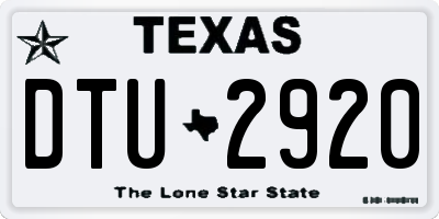 TX license plate DTU2920