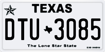 TX license plate DTU3085