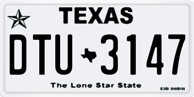 TX license plate DTU3147