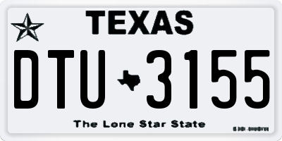 TX license plate DTU3155