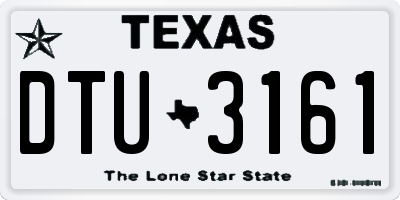 TX license plate DTU3161