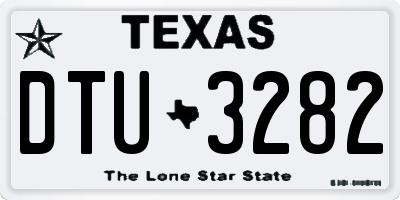 TX license plate DTU3282