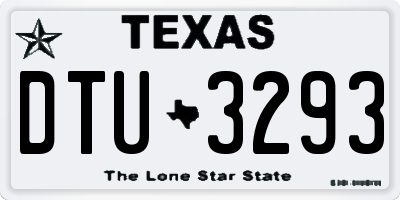 TX license plate DTU3293