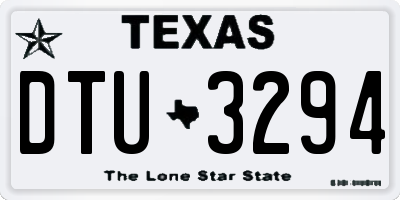 TX license plate DTU3294