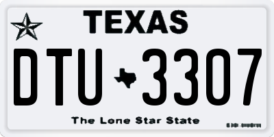 TX license plate DTU3307