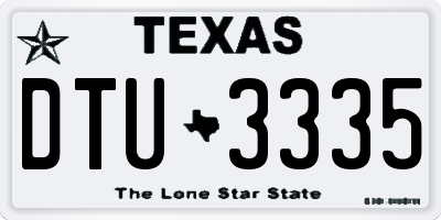 TX license plate DTU3335