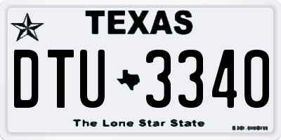 TX license plate DTU3340