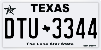 TX license plate DTU3344