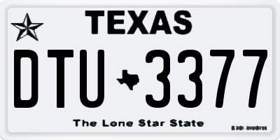 TX license plate DTU3377