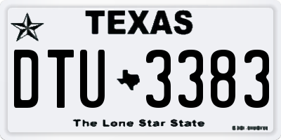 TX license plate DTU3383