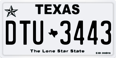 TX license plate DTU3443