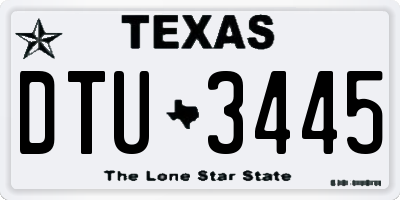 TX license plate DTU3445