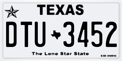 TX license plate DTU3452