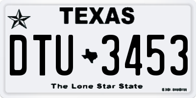 TX license plate DTU3453