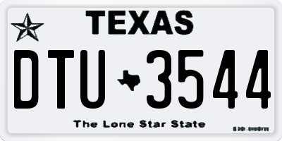 TX license plate DTU3544