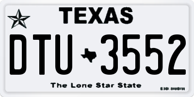 TX license plate DTU3552