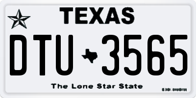 TX license plate DTU3565