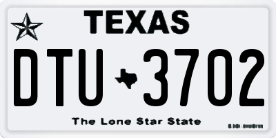 TX license plate DTU3702