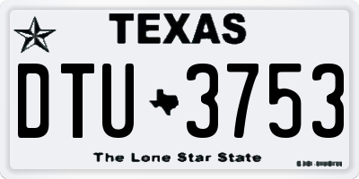 TX license plate DTU3753
