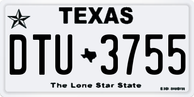 TX license plate DTU3755