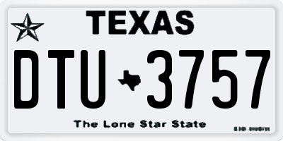 TX license plate DTU3757