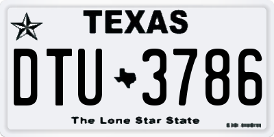 TX license plate DTU3786