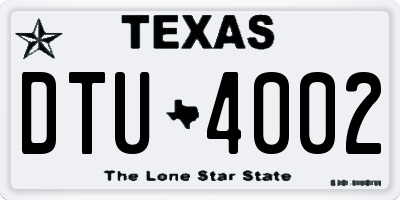 TX license plate DTU4002