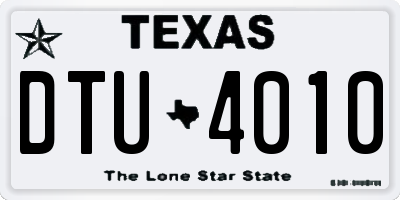 TX license plate DTU4010