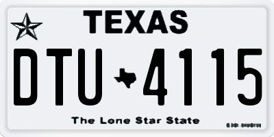 TX license plate DTU4115