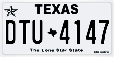 TX license plate DTU4147