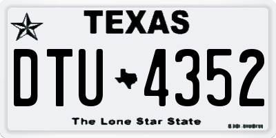 TX license plate DTU4352