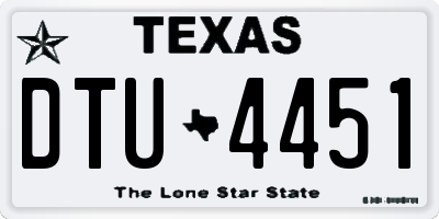 TX license plate DTU4451