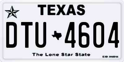 TX license plate DTU4604