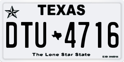 TX license plate DTU4716