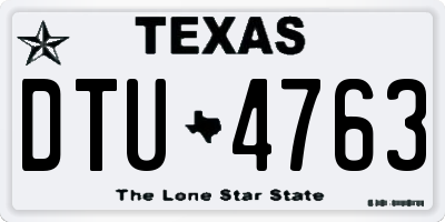 TX license plate DTU4763